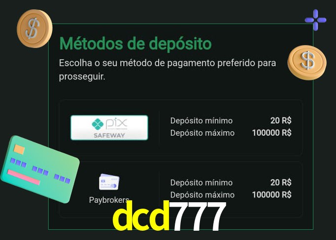 O cassino dcd777 oferece uma grande variedade de métodos de pagamento